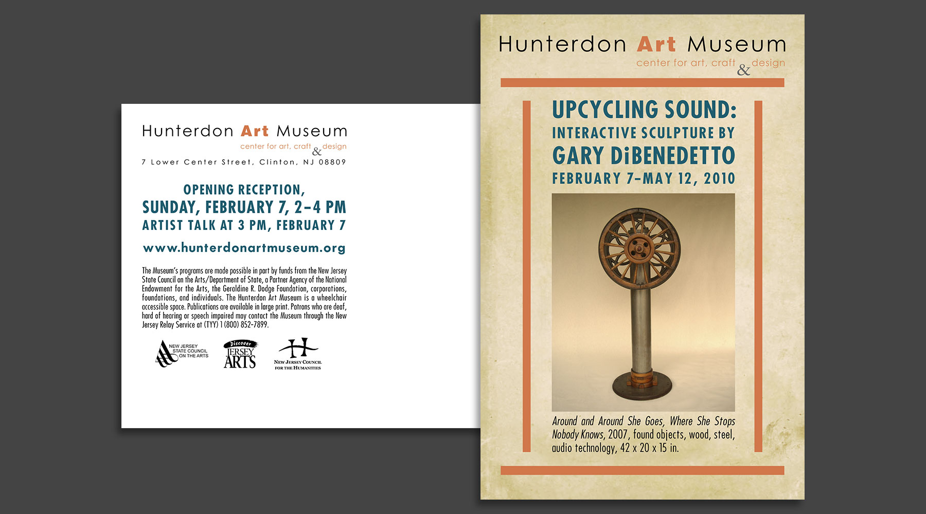 Museum exhibition promotion. Upcycling Sound: Interactive Sculpture by Gary DiBenedetto