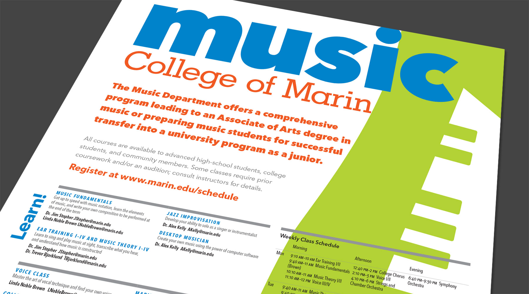 Poster detail for College of Marin Music Program