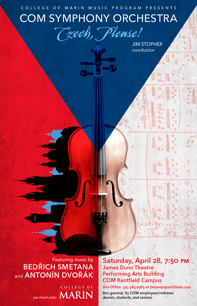 Symphony poster for Czech Music, Dvorak, Smetana